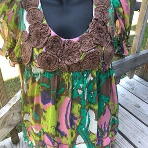 Eci colorful/brown shirt for women